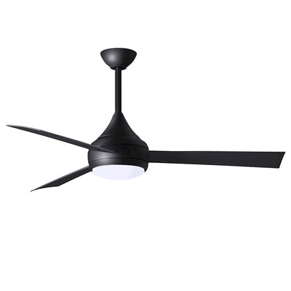 Matthews Fans Donaire 52in 1-Light Ceiling Fan | Contemporary Matte Black ABS Blades | Coastal Wet Location | 52 x 52 x 9 in | Model DA-BK-BK