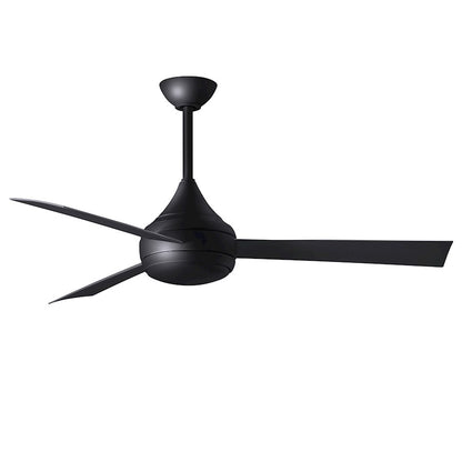 Matthews Fans Donaire 52in 1-Light Ceiling Fan | Contemporary Matte Black ABS Blades | Coastal Wet Location | 52 x 52 x 9 in | Model DA-BK-BK