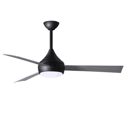 Matthews Fans Donaire 52in 1-Light Ceiling Fan | Contemporary Matte Black and Silver ABS Blades | Coastal Wet Location | Model DA-BK-BS