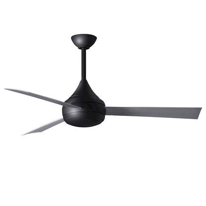 Matthews Fans Donaire 52in 1-Light Ceiling Fan | Contemporary Matte Black and Silver ABS Blades | Coastal Wet Location | Model DA-BK-BS