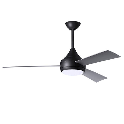 Matthews Fans Donaire 52in 1-Light Ceiling Fan | Contemporary Matte Black and Silver ABS Blades | Coastal Wet Location | Model DA-BK-BS
