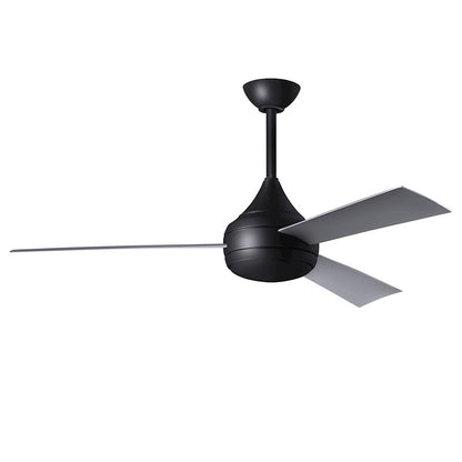 Matthews Fans Donaire 52in 1-Light Ceiling Fan | Contemporary Matte Black and Silver ABS Blades | Coastal Wet Location | Model DA-BK-BS
