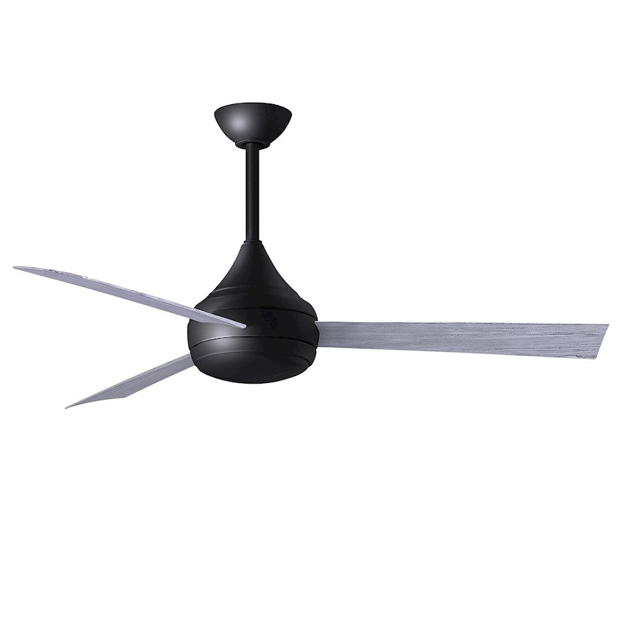 Matthews Fans Donaire 52in 1-Light Ceiling Fan | Contemporary Matte Black and Barnwood Tone ABS Blades | Coastal Wet Location | Model DA-BK-BW
