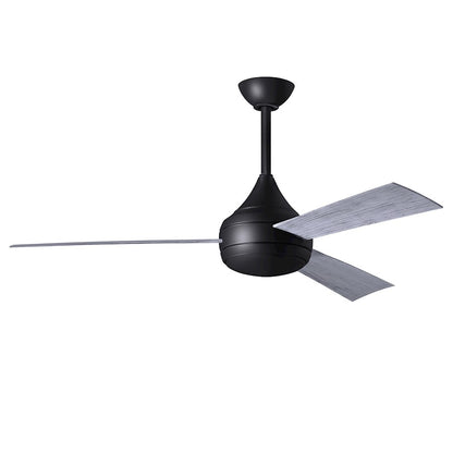 Matthews Fans Donaire 52in 1-Light Ceiling Fan | Contemporary Matte Black and Barnwood Tone ABS Blades | Coastal Wet Location | Model DA-BK-BW