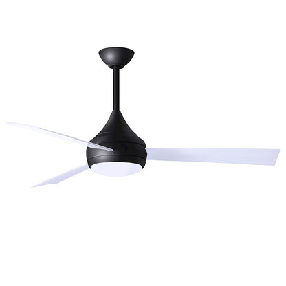 Matthews Fans Donaire 52in 1-Light Ceiling Fan | Contemporary Matte Black and Gloss White ABS | Coastal Wet Location | 52 x 52 x 9 in | Model DA-BK-WH