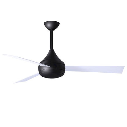 Matthews Fans Donaire 52in 1-Light Ceiling Fan | Contemporary Matte Black and Gloss White ABS | Coastal Wet Location | 52 x 52 x 9 in | Model DA-BK-WH