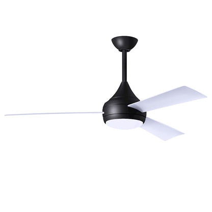 Matthews Fans Donaire 52in 1-Light Ceiling Fan | Contemporary Matte Black and Gloss White ABS | Coastal Wet Location | 52 x 52 x 9 in | Model DA-BK-WH