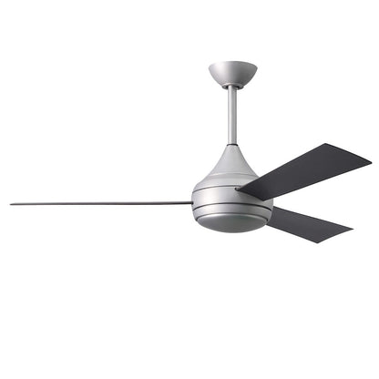 Matthews Fans Donaire 52in 1-Light LED Ceiling Fan | Contemporary Gloss White and Barnwood ABS Blades | Covered Patio & Sunroom | Model DA-WH-BW
