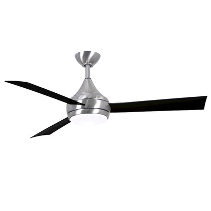 Matthews Fans Donaire 52in 1-Light Ceiling Fan | Contemporary Brushed Stainless and Matte Black ABS | Coastal Wet Location | Model DA-BS-BK