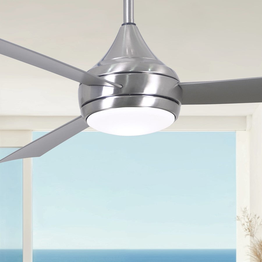 Matthews Fans Donaire 52in 1-Light Ceiling Fan | Contemporary Brushed Stainless and Brushed Stainless ABS | Coastal Wet Location | Model DA-BS-BS