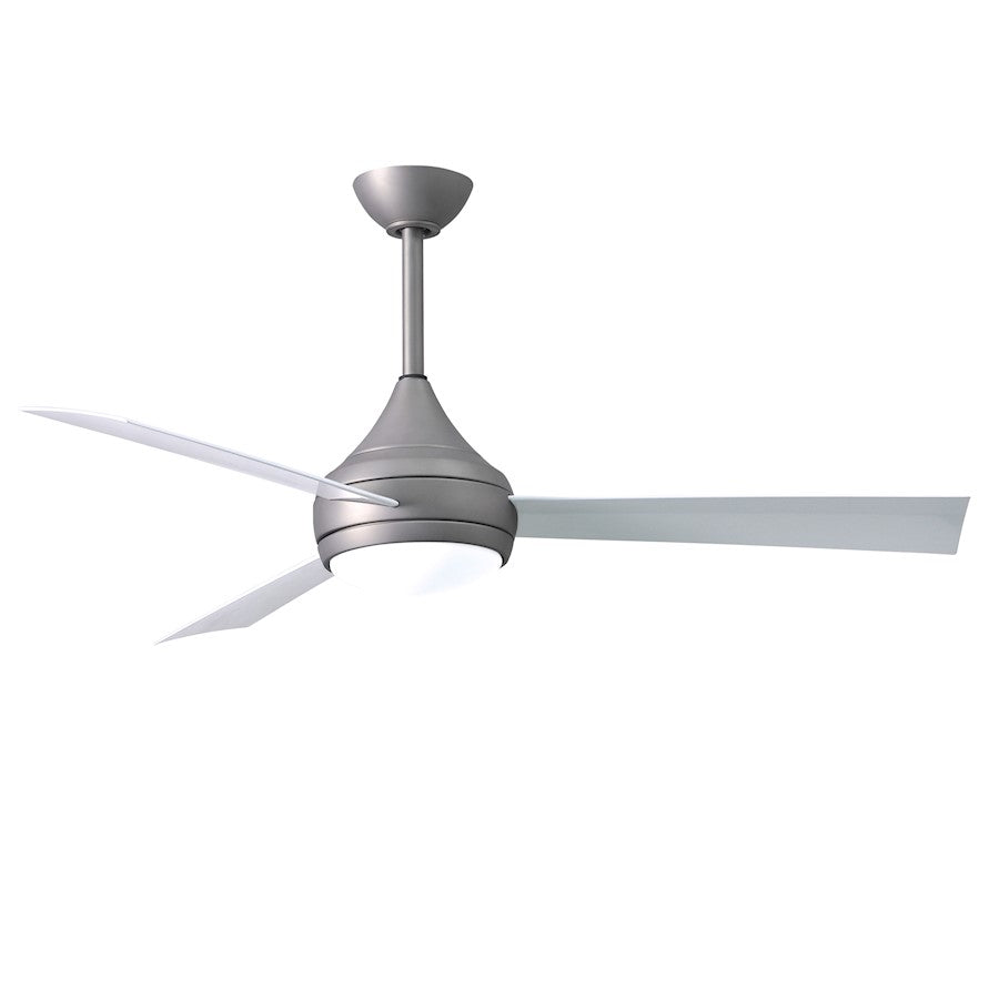 Matthews Fans Donaire 52in 1-Light LED Ceiling Fan | Contemporary Gloss White and Barnwood ABS Blades | Covered Patio & Sunroom | Model DA-WH-BW