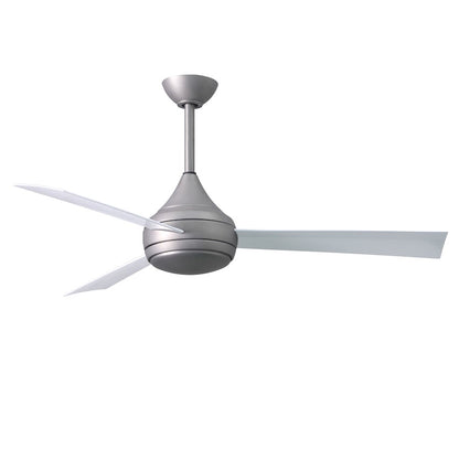 Matthews Fans Donaire 52in 1-Light LED Ceiling Fan | Contemporary Gloss White and Barnwood ABS Blades | Covered Patio & Sunroom | Model DA-WH-BW
