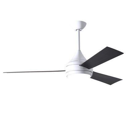 Matthews Fans Donaire 52in 1-Light LED Ceiling Fan | Contemporary Gloss White and Barnwood ABS Blades | Covered Patio & Sunroom | Model DA-WH-BW