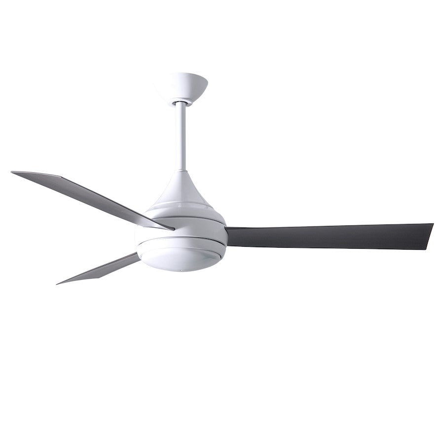 Matthews Fans Donaire 52in 1-Light LED Ceiling Fan | Contemporary Gloss White and Barnwood ABS Blades | Covered Patio & Sunroom | Model DA-WH-BW