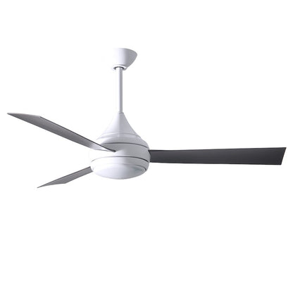 Matthews Fans Donaire 52in 1-Light LED Ceiling Fan | Contemporary Gloss White and Barnwood ABS Blades | Covered Patio & Sunroom | Model DA-WH-BW