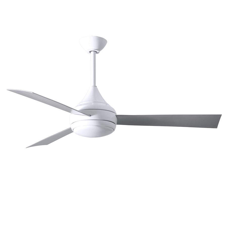 Matthews Fans Donaire 52in 1-Light LED Ceiling Fan | Contemporary Gloss White and Barnwood ABS Blades | Covered Patio & Sunroom | Model DA-WH-BW