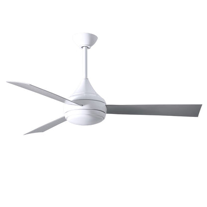 Matthews Fans Donaire 52in 1-Light LED Ceiling Fan | Contemporary Gloss White and Barnwood ABS Blades | Covered Patio & Sunroom | Model DA-WH-BW