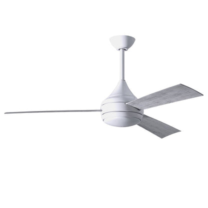 Matthews Fans Donaire 52in 1-Light LED Ceiling Fan | Contemporary Gloss White and Barnwood ABS Blades | Covered Patio & Sunroom | Model DA-WH-BW