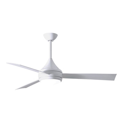 Matthews Fans Donaire 52in 1-Light LED Ceiling Fan | Contemporary Gloss White and Barnwood ABS Blades | Covered Patio & Sunroom | Model DA-WH-BW