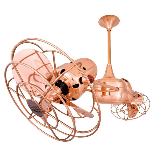 Matthews Fan Company Duplo Dinamico Copper 39in Ceiling Fan | Industrial Metal and Steel | Living Room & Covered Patio | Model DD-CP-MTL
