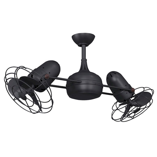 Matthews Fans Dagny 40in 6-Blade Ceiling Fan | Transitional Matte Black and Metal | Living Room & Bedroom | 40 x 40 x 14 in | Model DG-BK-MTL