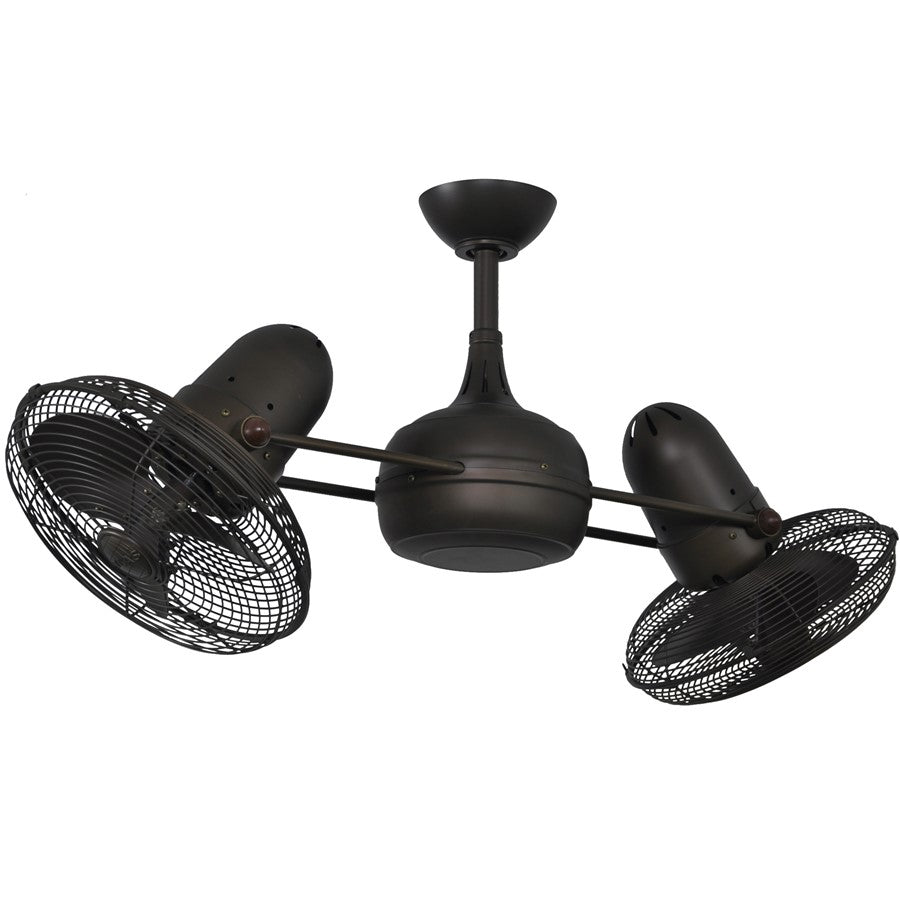 Matthews Fans Dagny 40in Dual Rotational Ceiling Fan | Textured Bronze Metal Blades | Living Room & Covered Patio | 40 x 14 in | Model DG-TB-MSAF
