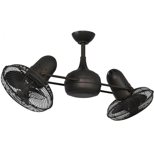 Matthews Fans Dagny 40in Dual Rotational Ceiling Fan | Textured Bronze Metal Blades | Living Room & Covered Patio | 40 x 14 in | Model DG-TB-MSAF