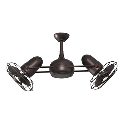 Matthews Fan Company Dagny 39in Rotational Ceiling Fan | Textured Bronze Metal Blades | Living Room & Bedroom | 39 x 22 x 7 in | Model DG-TB-MTL