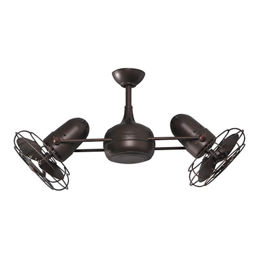 Matthews Fan Company Dagny 39in Rotational Ceiling Fan | Textured Bronze Metal Blades | Living Room & Bedroom | 39 x 22 x 7 in | Model DG-TB-MTL