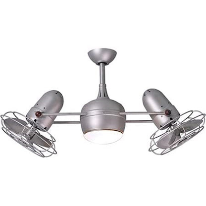 Matthews Fans Dagny LK 40in 6-Blade Rotational Ceiling Fan | Contemporary Matte Black and Metal | Living Room & Bedroom | Model DGLK-BK-MTL