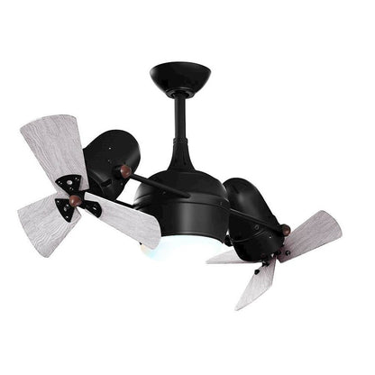 Matthews Fans Dagny LK 41in 6-Blade Rotational Ceiling Fan | Contemporary Matte Black and Mahogany Wood | Living Room & Bedroom | Model DGLK-BK-WD