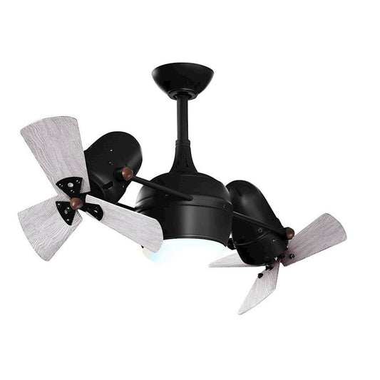 Matthews Fans Dagny LK 41in 6-Blade Rotational Ceiling Fan | Contemporary Matte Black and Mahogany Wood | Living Room & Bedroom | Model DGLK-BK-WD