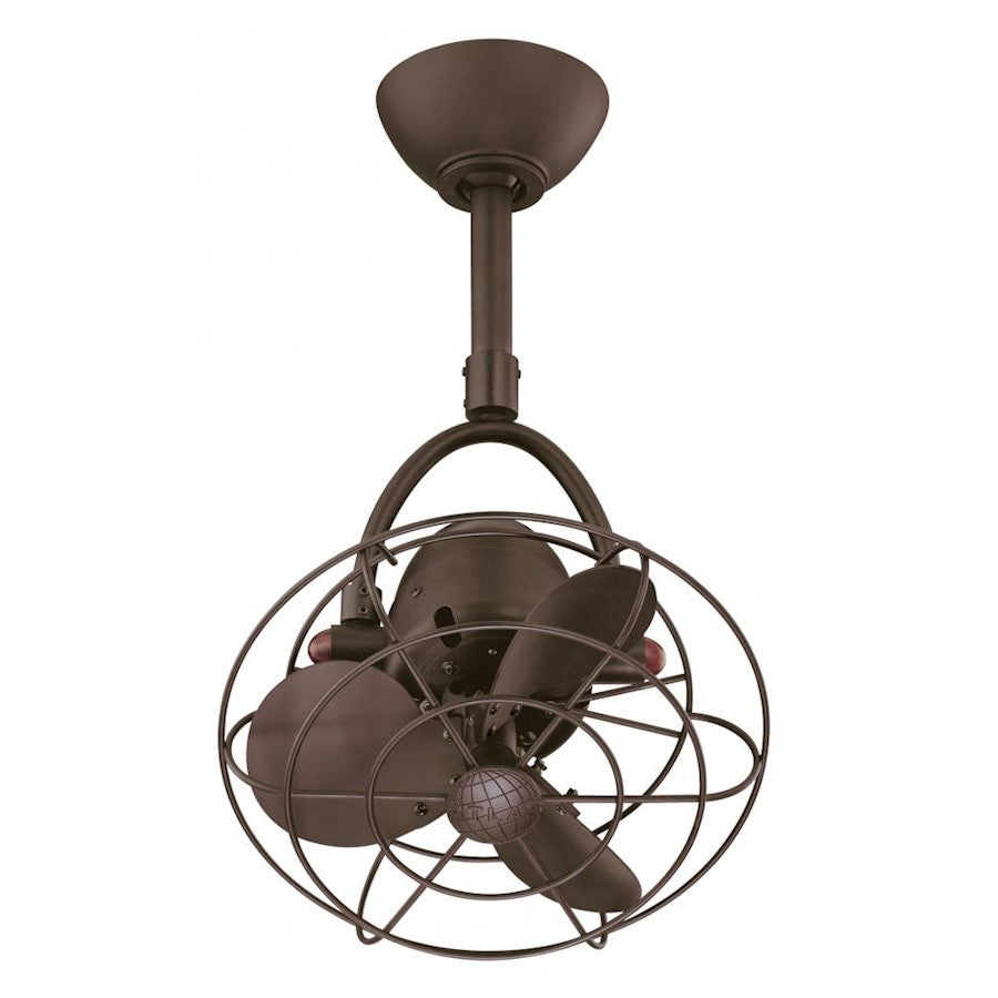 Matthews Fan Company Diane 16in Oscillating Ceiling Fan | Textured Bronze Wood Blades | Damp Rated for Covered Patio & Indoor | Model DI-TB-WD