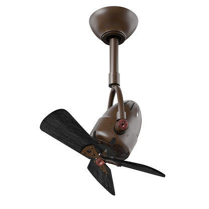 Matthews Fans Diane 16in 3-Blade Ceiling Fan | Contemporary Textured Bronze and Barn Wood Solid Wood Blades | Bedroom & Small Room | Model DI-TB-WDBW
