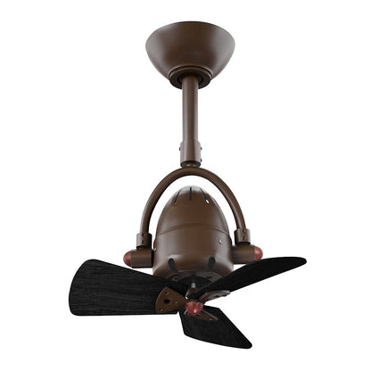 Matthews Fans Diane 16in 3-Blade Ceiling Fan | Contemporary Textured Bronze and Barn Wood Solid Wood Blades | Bedroom & Small Room | Model DI-TB-WDBW