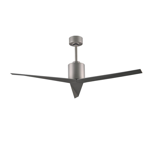 Matthews Fan Atlas Eliza 56in 3-Blade Ceiling Fan | Brushed Nickel and Brushed Nickel Blades | Living Room & Bedroom | Model EK-BN-BN