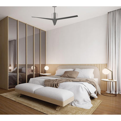 Matthews Fan Atlas Eliza 56in 3-Blade Ceiling Fan | Brushed Nickel and Brushed Nickel Blades | Living Room & Bedroom | Model EK-BN-BN