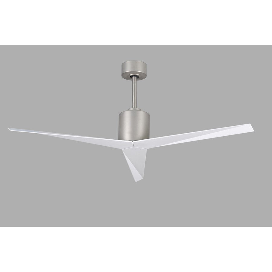Matthews Fan Eliza 56in 3-Blade Ceiling Fan | Brushed Nickel and Gloss White Polycarbonate | Indoor & Outdoor Wet Locations | Model EK-BN-WH