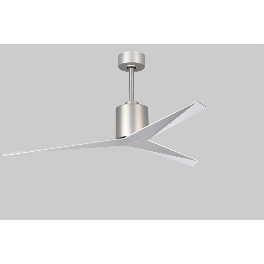 Matthews Fan Eliza 56in 3-Blade Ceiling Fan | Brushed Nickel and Gloss White Polycarbonate | Indoor & Outdoor Wet Locations | Model EK-BN-WH