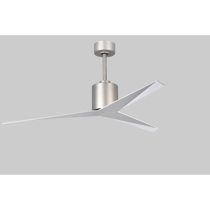 Matthews Fan Eliza 56in 3-Blade Ceiling Fan | Brushed Nickel and Gloss White Polycarbonate | Indoor & Outdoor Wet Locations | Model EK-BN-WH