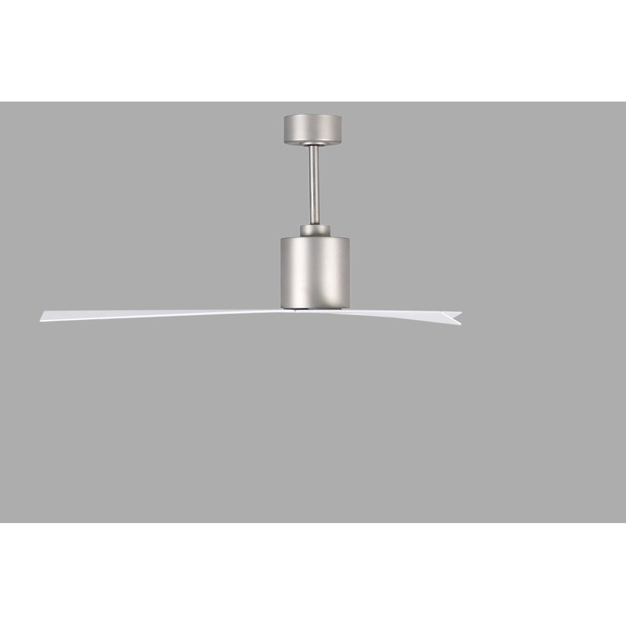 Matthews Fan Eliza 56in 3-Blade Ceiling Fan | Brushed Nickel and Gloss White Polycarbonate | Indoor & Outdoor Wet Locations | Model EK-BN-WH