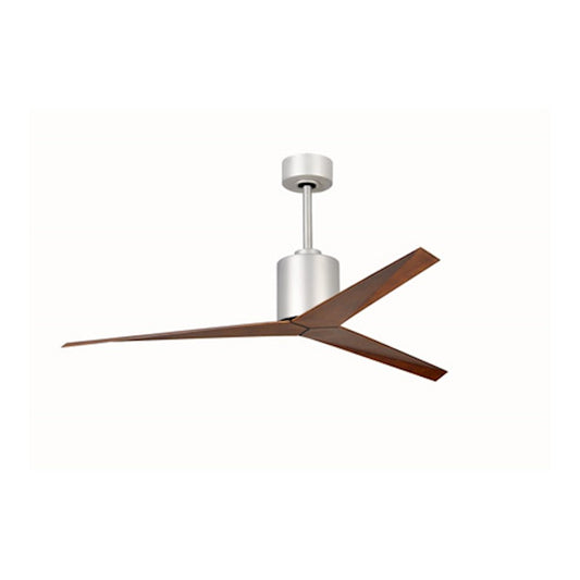 Matthews Fan Eliza 56in 3-Blade Ceiling Fan | Brushed Nickel and Walnut Tone Polycarbonate | Indoor & Outdoor Wet Locations | Model EK-BN-WN