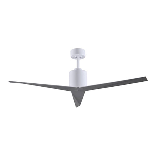 Matthews Fan Eliza 56in 3-Blade Ceiling Fan | Modern Gloss White and Brushed Nickel | Living Room & Bedroom | 56 x 56 x 12 in | Model EK-WH-BN