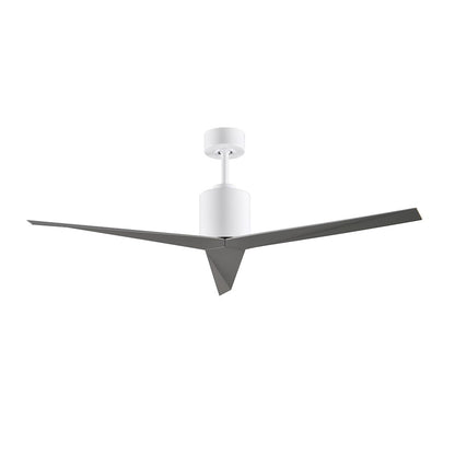 Matthews Fan Eliza 56in 3-Blade Ceiling Fan | Modern Gloss White and Brushed Nickel | Living Room & Bedroom | 56 x 56 x 12 in | Model EK-WH-BN