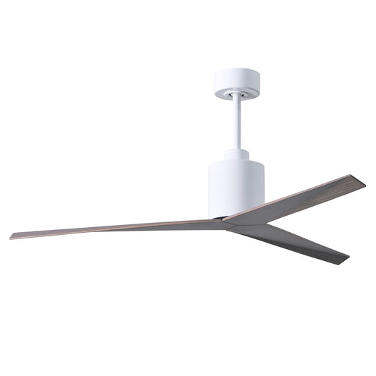 Matthews Fans Eliza 56in 3-Blade Ceiling Fan | Gloss White and Old Oak ABS Blades | Great Room & Covered Patio | 56 x 56 x 12 in | Model EK-WH-OO