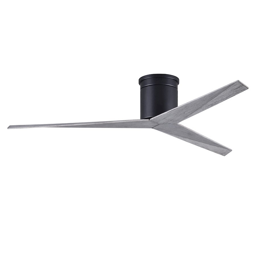 Matthews Fans Eliza-H 56in Flush Mount Ceiling Fan | Matte Black and Gloss White ABS Blades | Bedroom & Living Room | Model EKH-BK-WH
