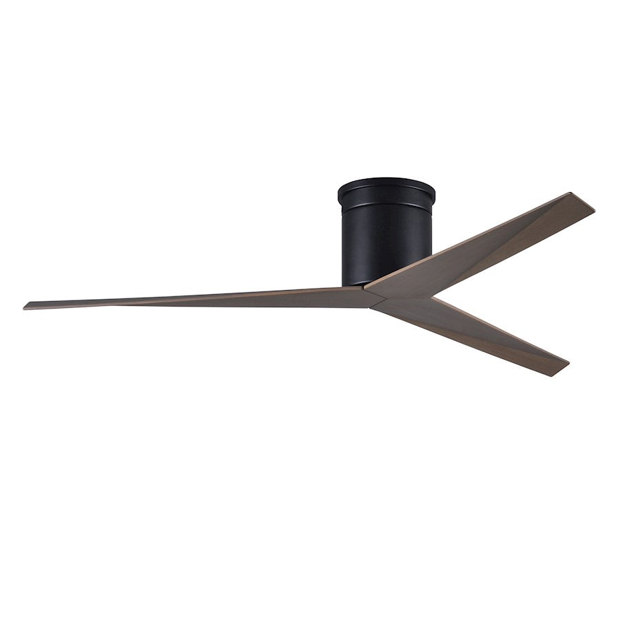 Matthews Fans Eliza-H 56in Flush Mount Ceiling Fan | Matte Black and Gloss White ABS Blades | Bedroom & Living Room | Model EKH-BK-WH