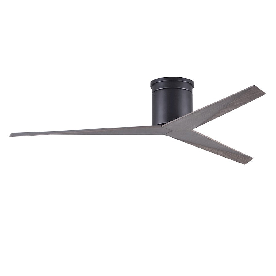 Matthews Fans Eliza-H 56in Flush Mount Ceiling Fan | Matte Black and Gloss White ABS Blades | Bedroom & Living Room | Model EKH-BK-WH