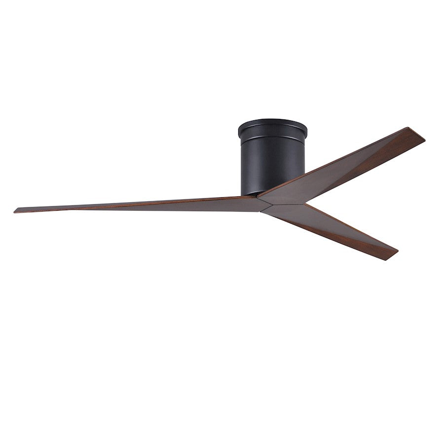 Matthews Fans Eliza-H 56in Flush Mount Ceiling Fan | Matte Black and Gloss White ABS Blades | Bedroom & Living Room | Model EKH-BK-WH