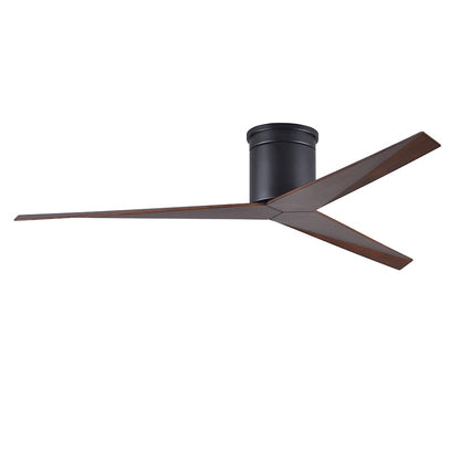 Matthews Fans Eliza-H 56in Flush Mount Ceiling Fan | Matte Black and Gloss White ABS Blades | Bedroom & Living Room | Model EKH-BK-WH